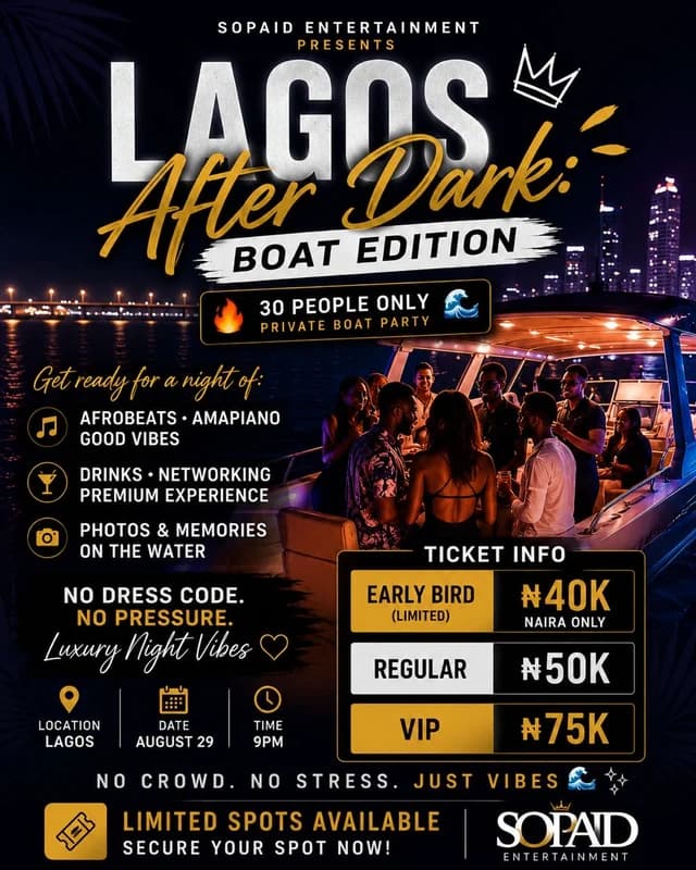 Lagos after dark boat edition